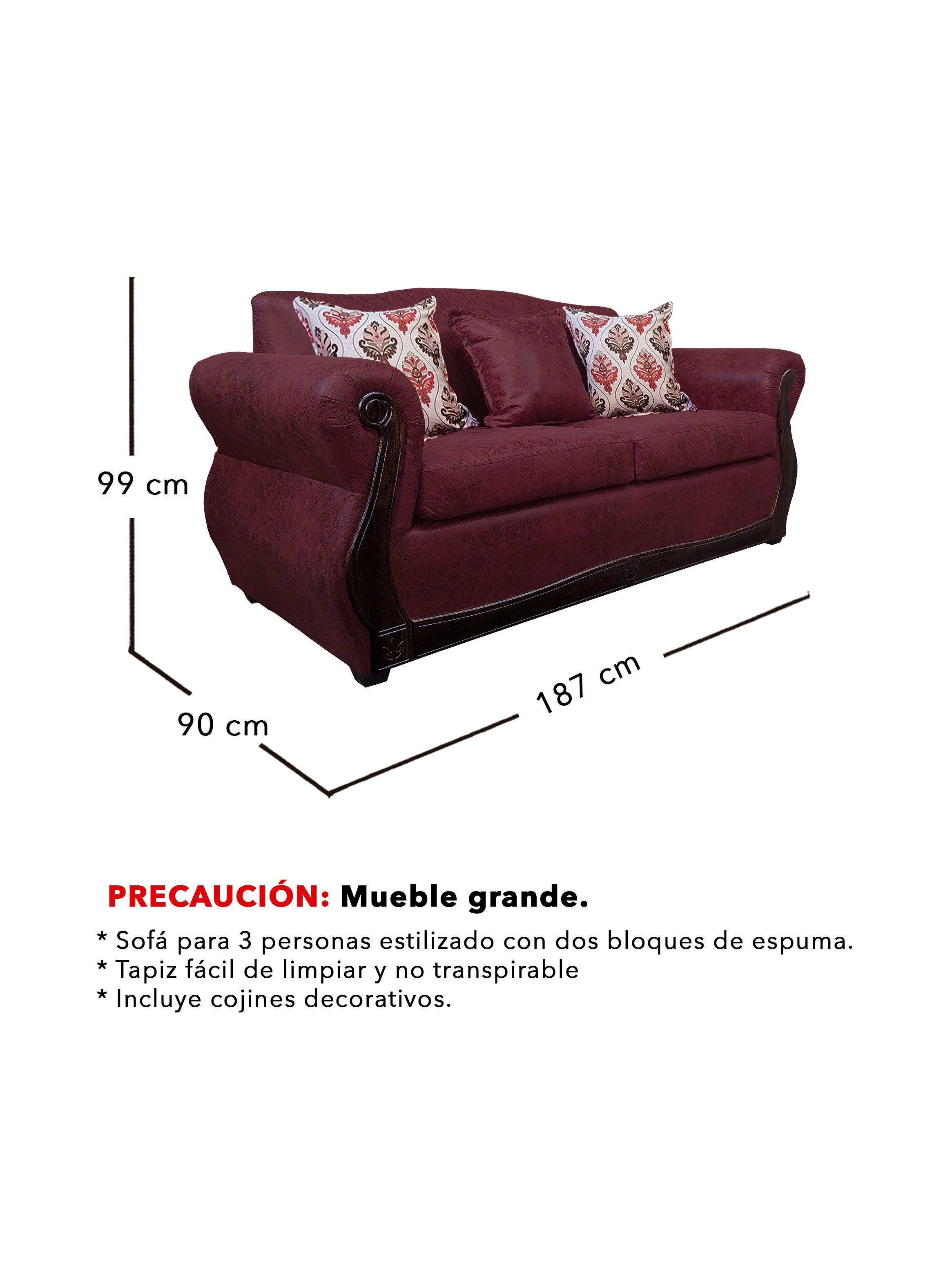 Living Con Resorte Estructural 5 Cuerpos 3+1+1 Grand Santi Envejecido-2