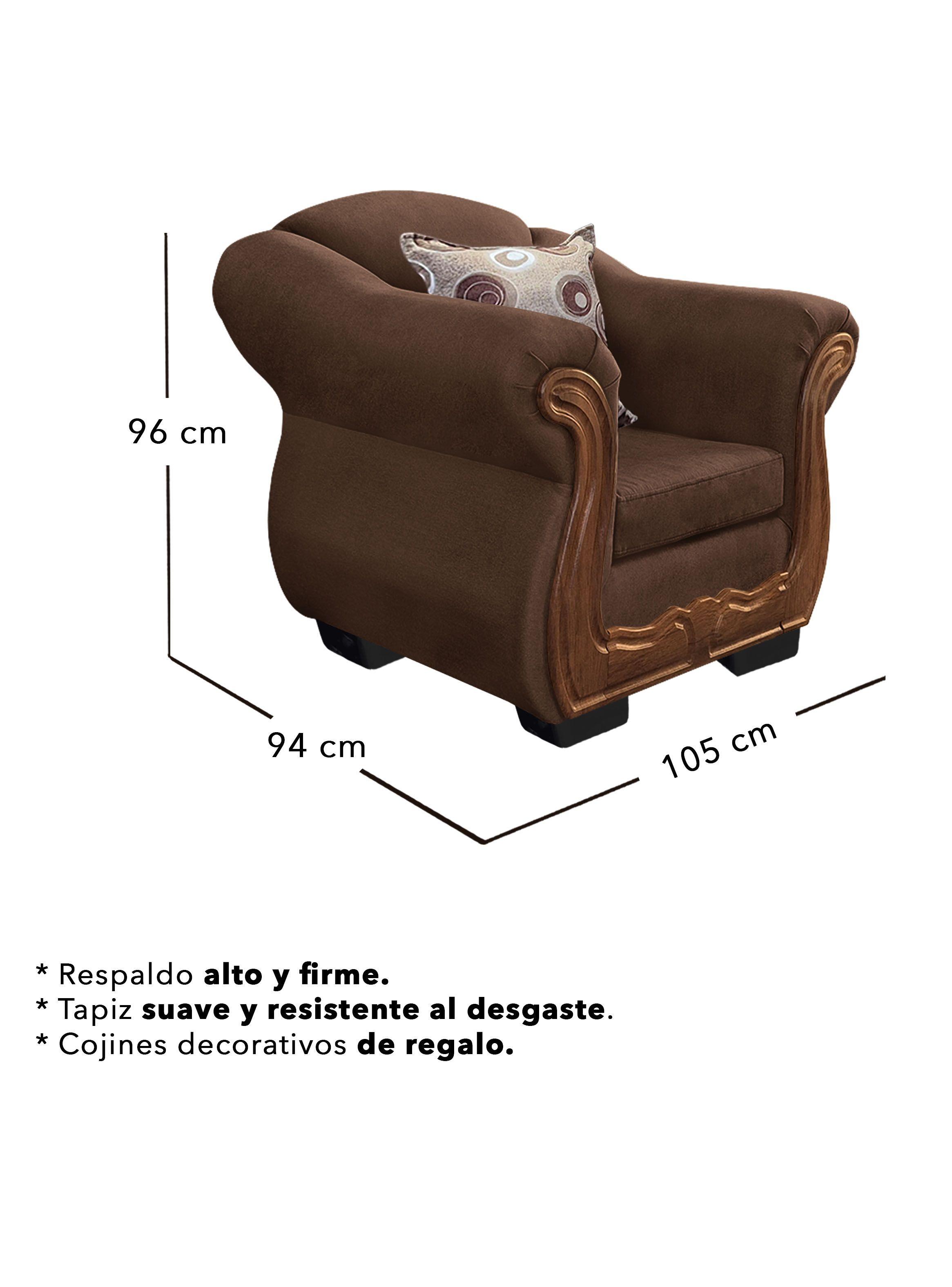 Living Con Resorte Estructural 5 Cuerpos Búfalo 3+1+1 Chenille X-3
