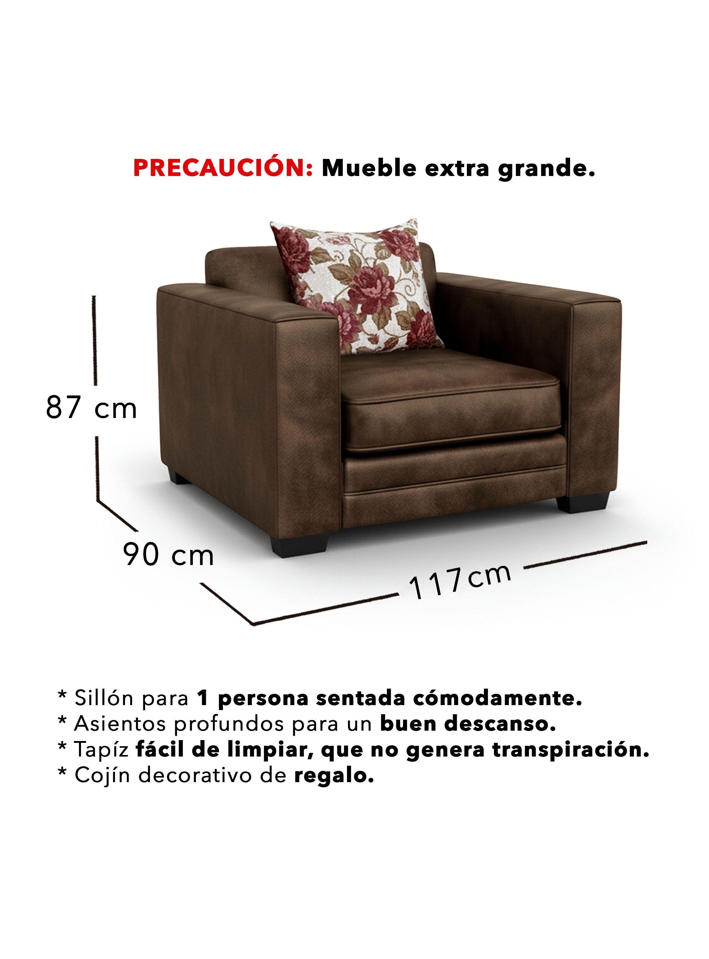 Living 5 Cuerpos 3+1+1 XL Con Resorte Estructural Palazzo Envejecido-3