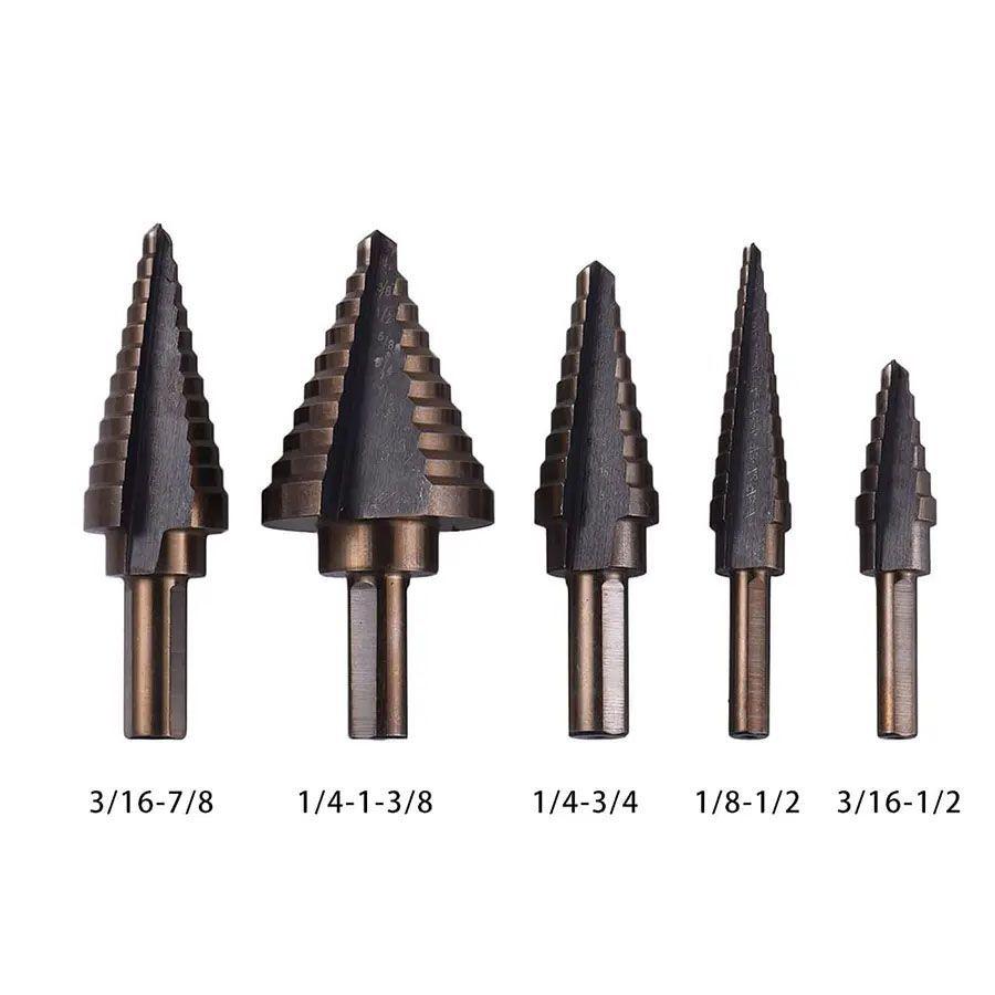 Juego de 5 Brocas Escalonadas con Estuche de Aluminio-1