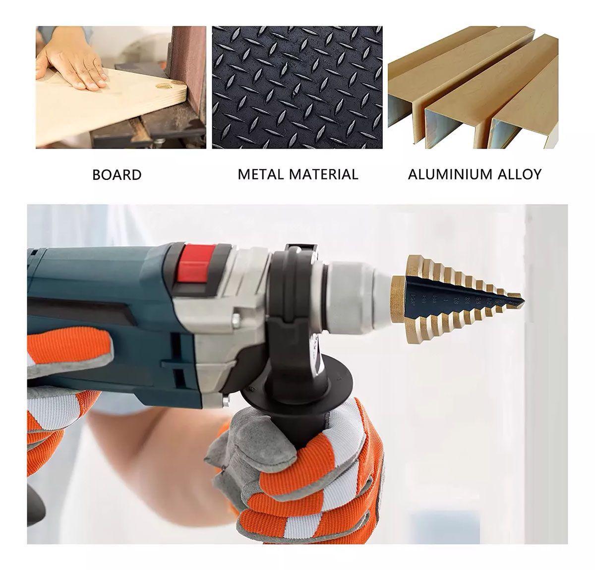 Juego de 5 Brocas Escalonadas con Estuche de Aluminio-2