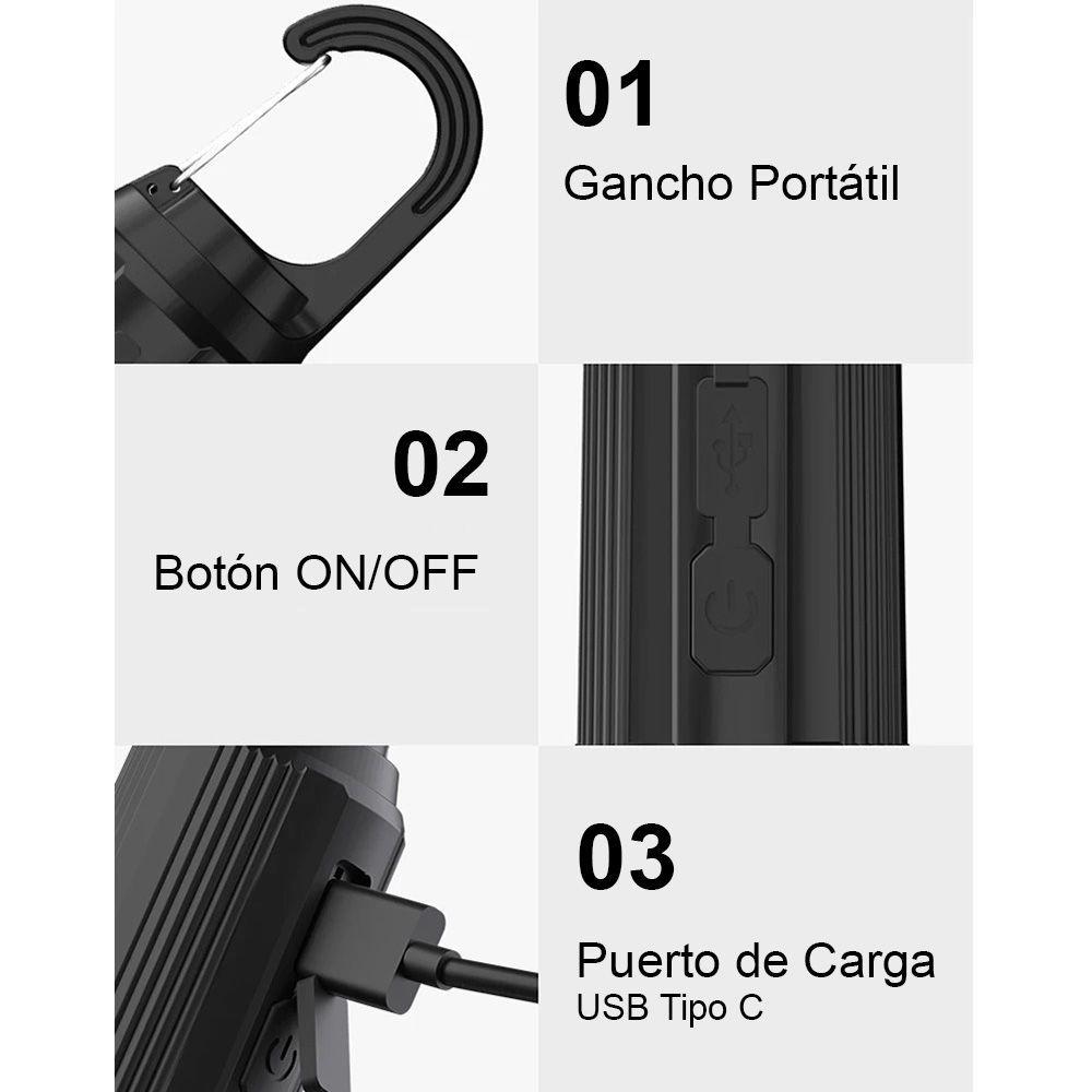 Lampara Portátil Tipo Ampolleta Led Camping Recargable-5