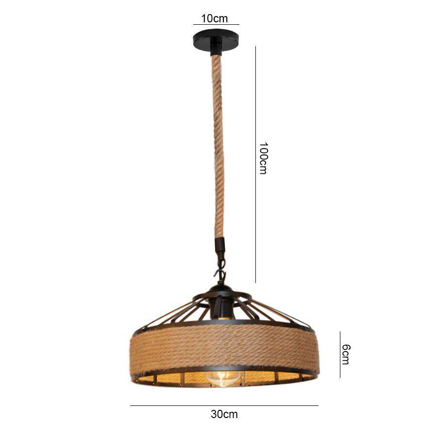 Lampara de Techo Rustica de Yute 30cm-2