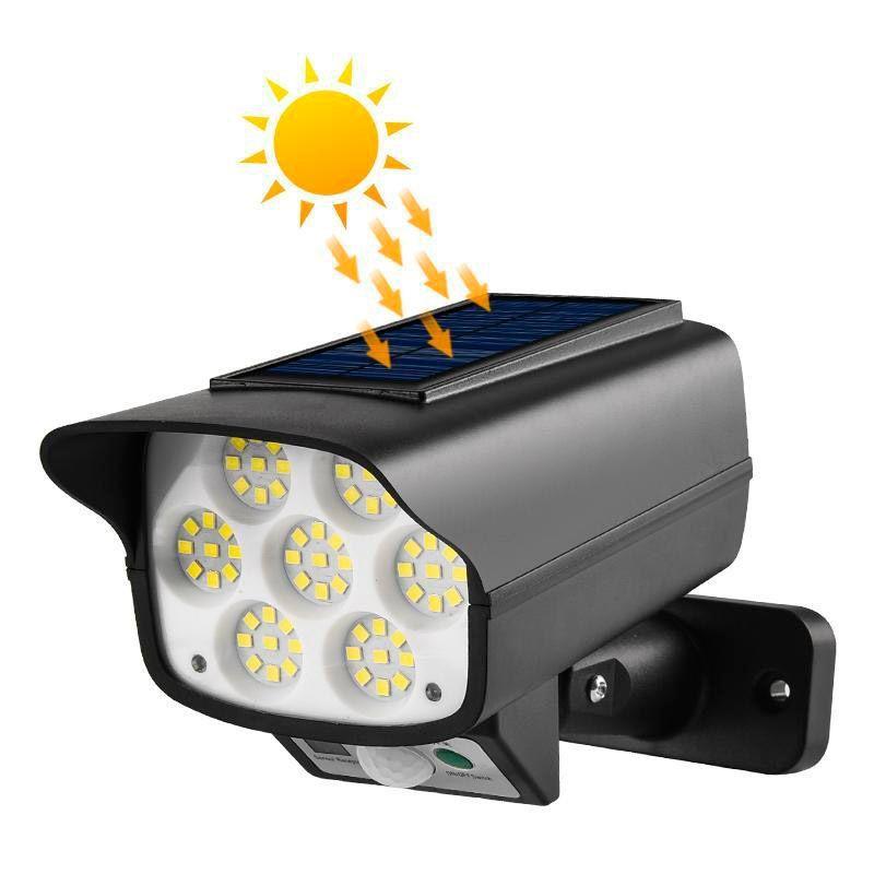 Foco Solar Led Tipo Cámara con Control Negra-2