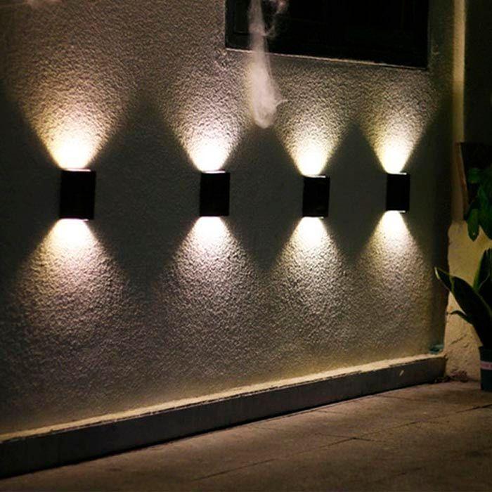 Pack 4 Focos Muro Aplique Led Solar Para Jardín-3