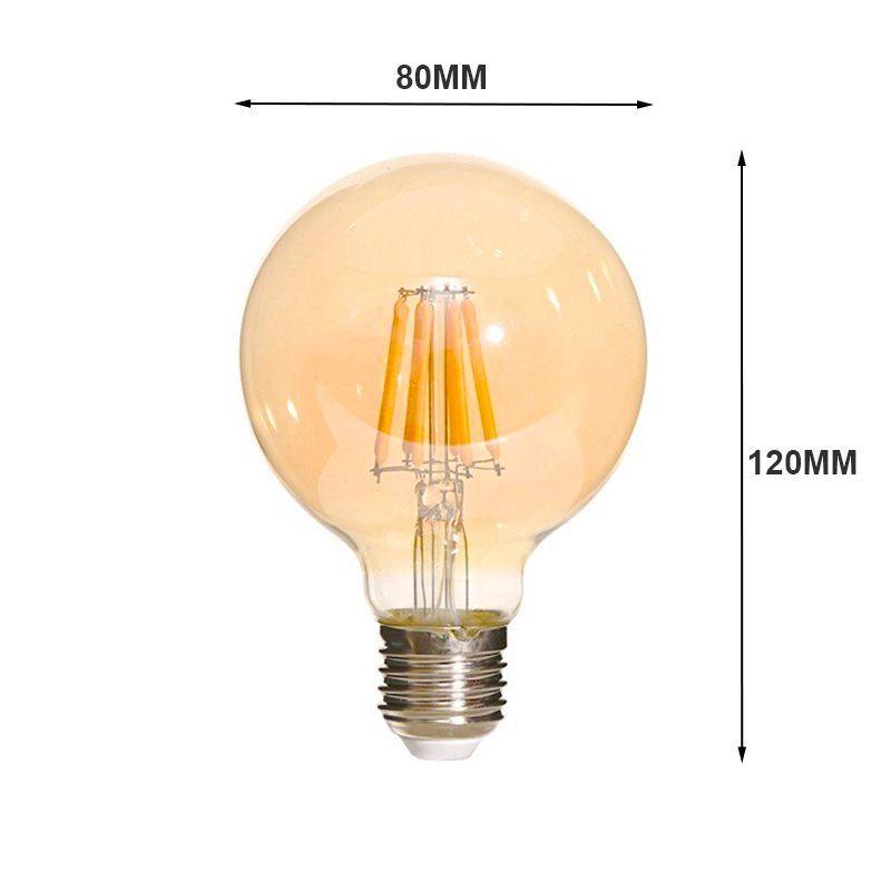 Pack 5 Ampolletas Filamento Led 6W Vintage G80-2