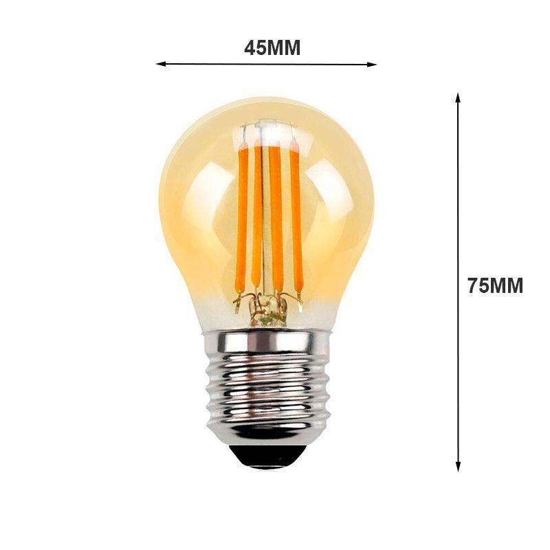 Pack 5 Ampolletas Filamento Led 4W Vintage G45-3