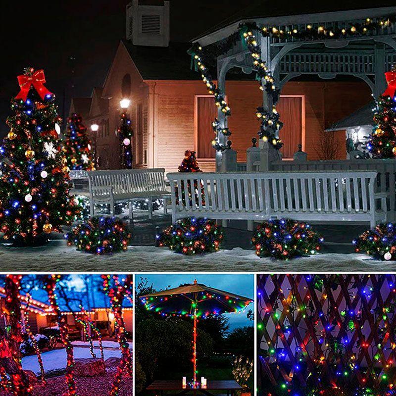 Luces Solares Navidad Guirnalda 30 Mts 200 Led Colores-1