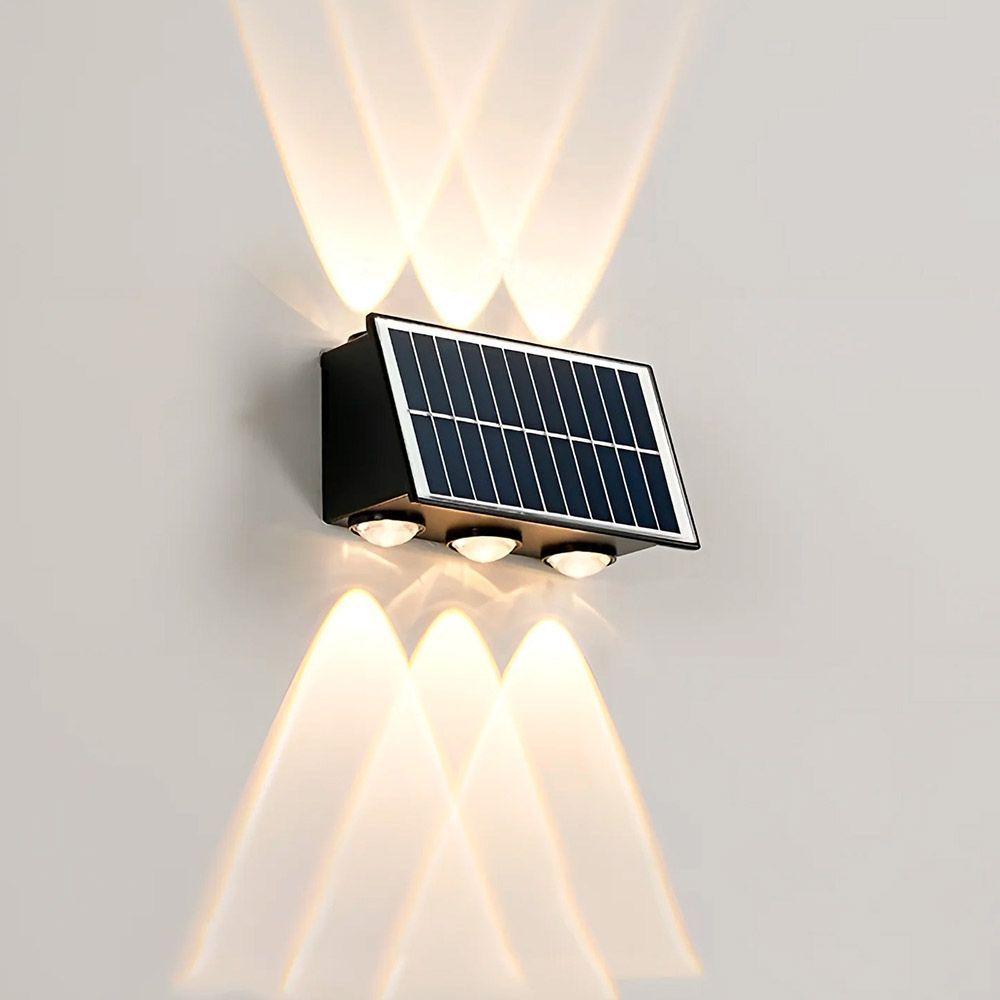 Aplique Solar Muro Exterior Diseño Moderno Luz Cálida 6 Leds-0