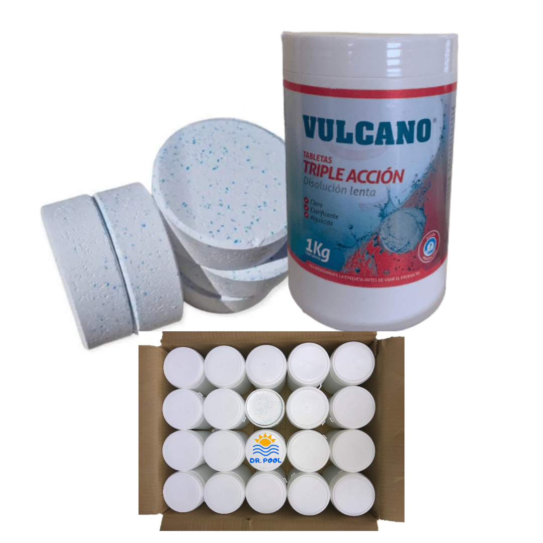 Cloro Triple Acción Vulcano Pote 1kg X 20 Und-0