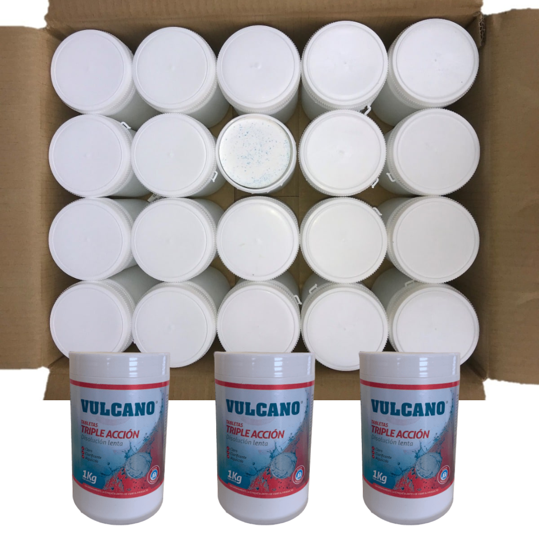 Cloro Triple Acción Vulcano Pote 1kg X 20 Und-1
