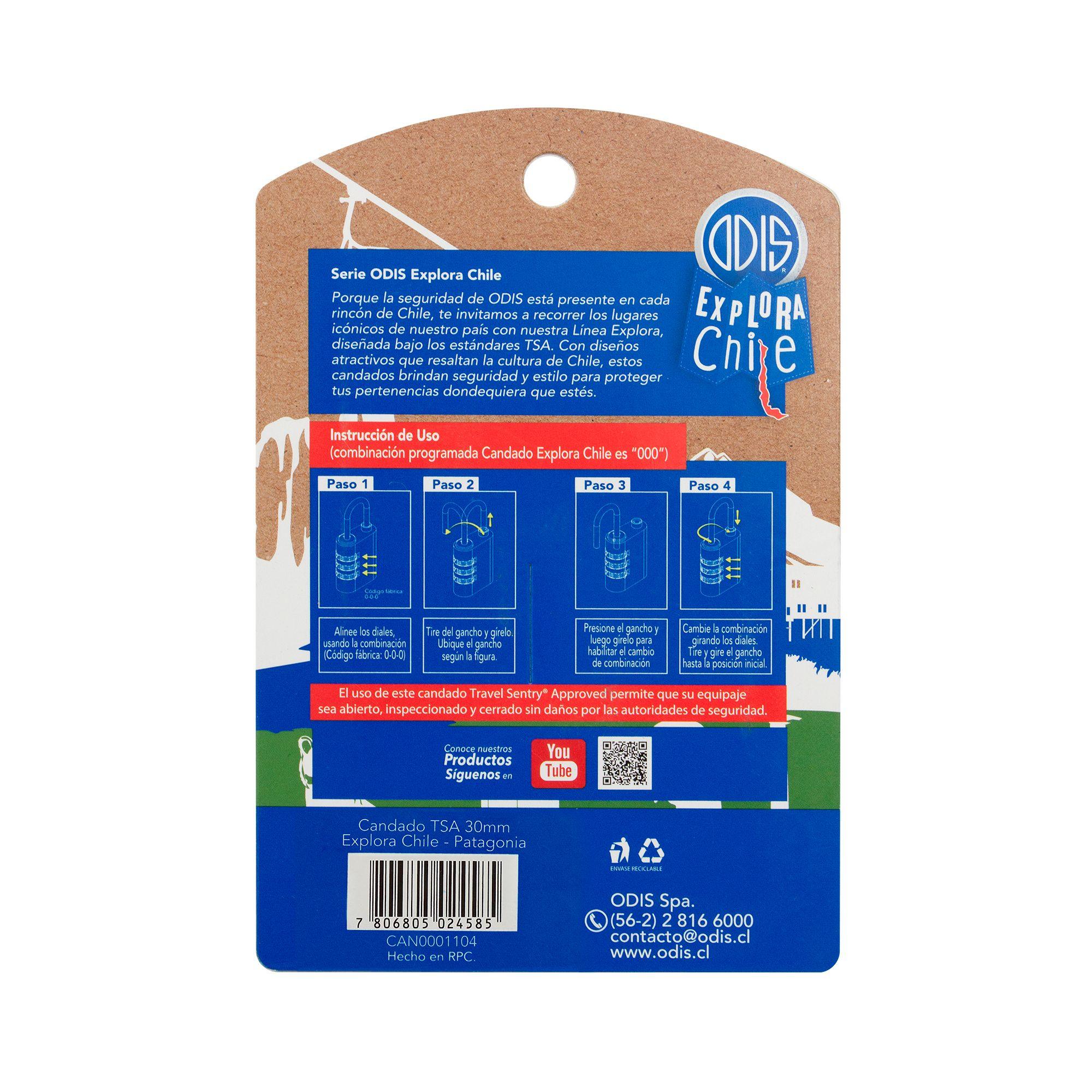 Candado Odis Tsa Viaje Maleta 30mm Con Clave Línea Explora - Patagonia-5