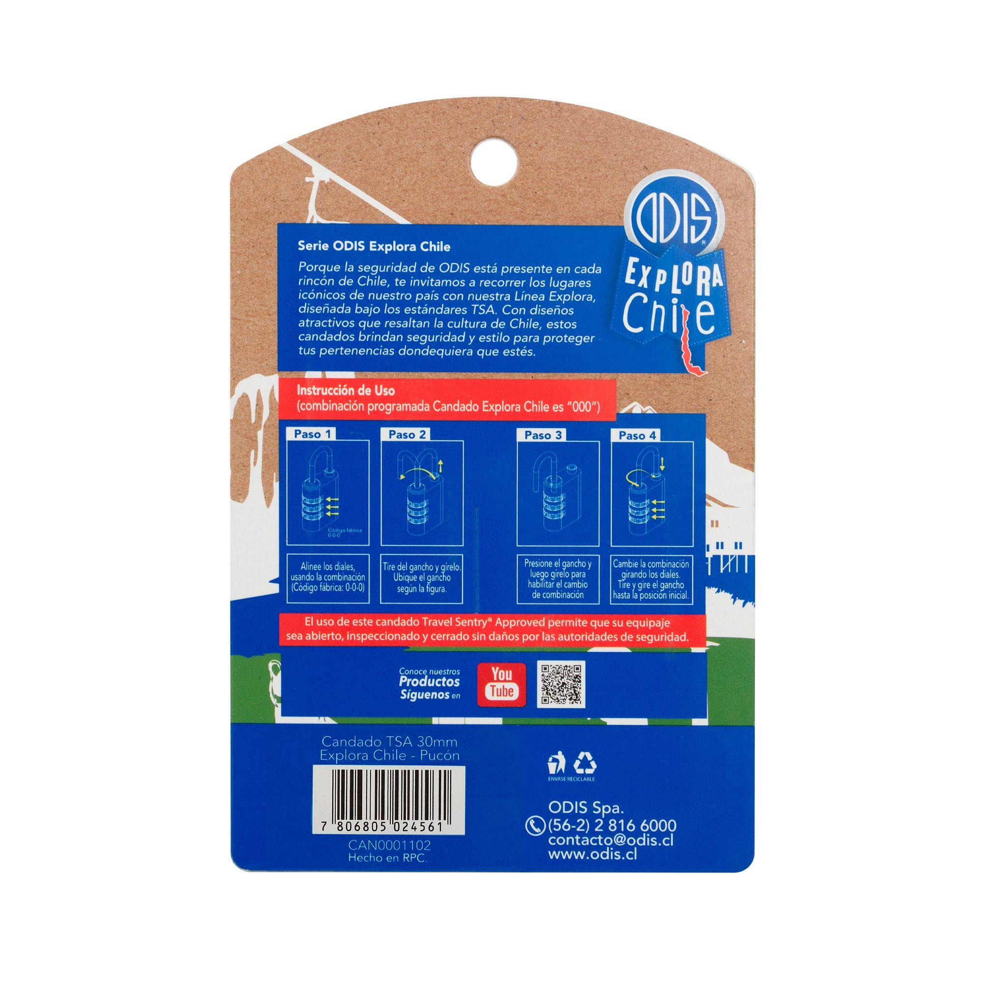 Candado Odis Tsa Viaje Maleta 30mm Con Clave - Pucón-4