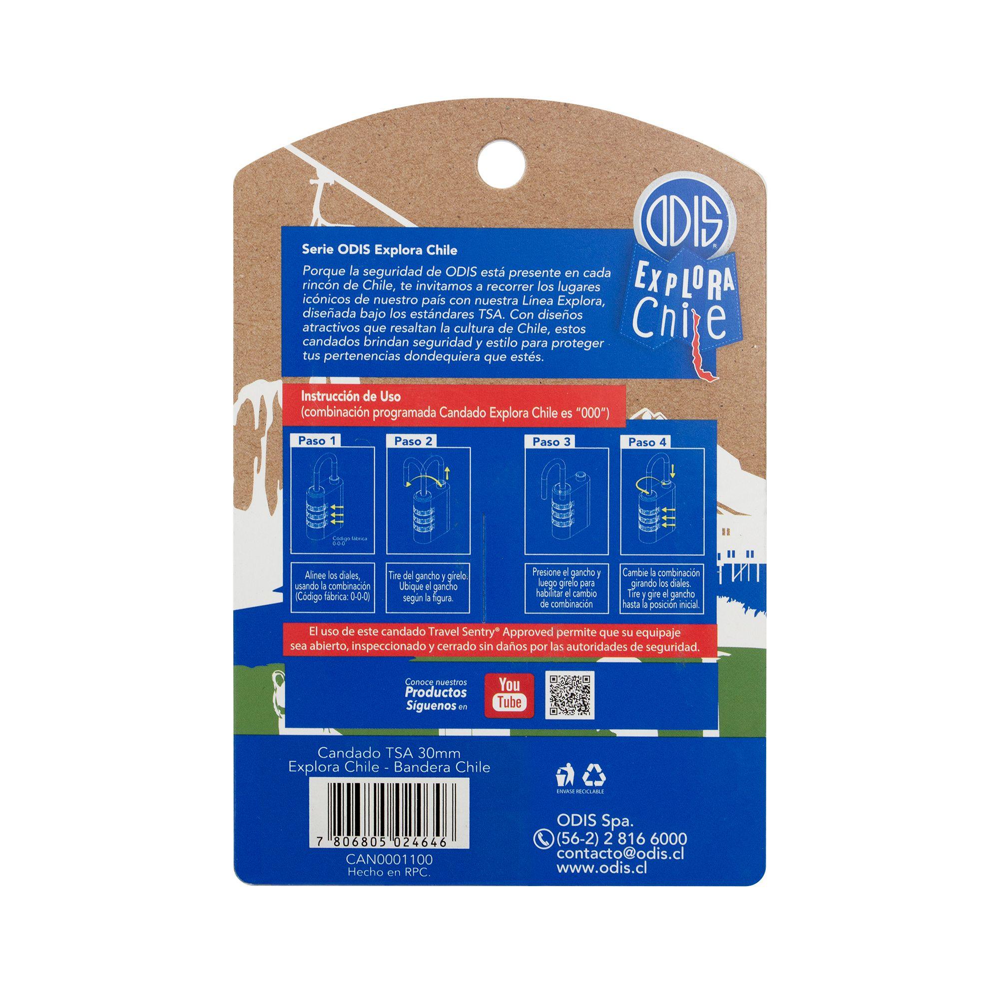 Candado Odis TSA Viaje Maleta  30mm Combinación Línea Explora - Chile-5