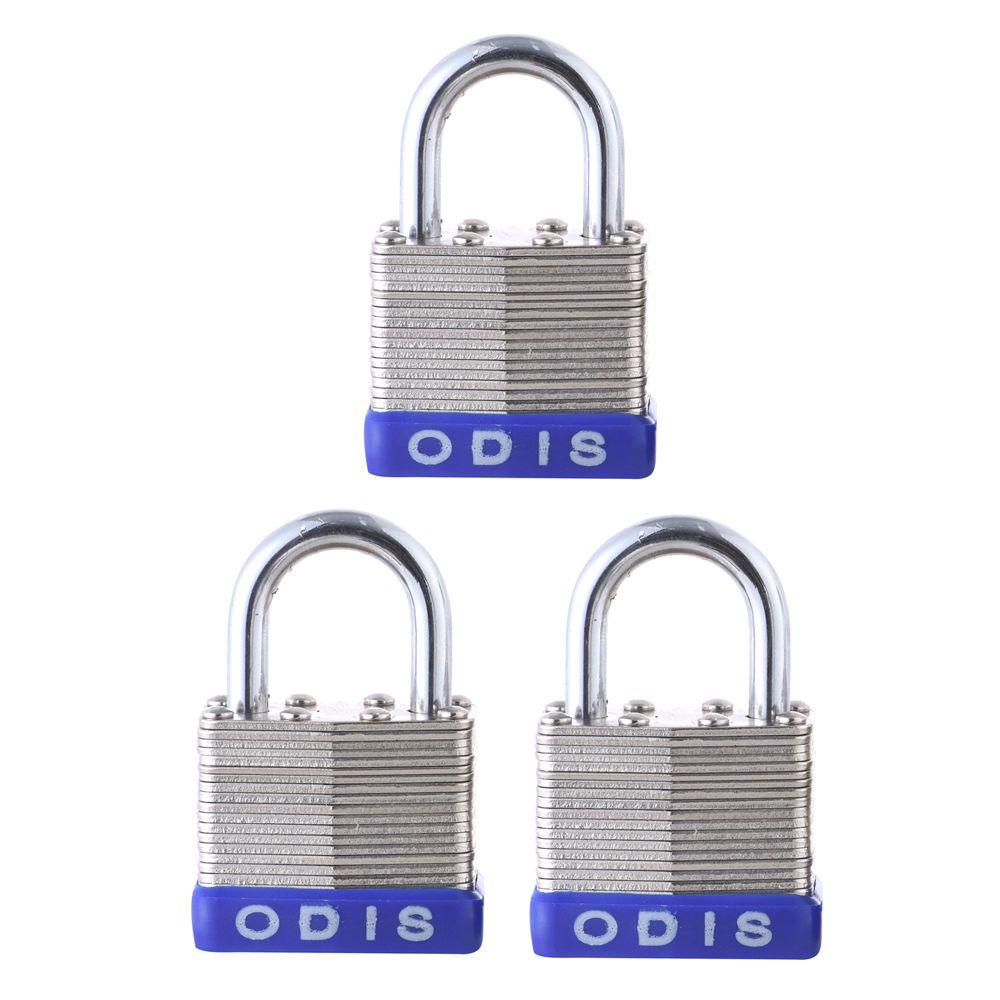 Pack 3 Candados Laminado Odis 50mm - Llaves Iguales-0