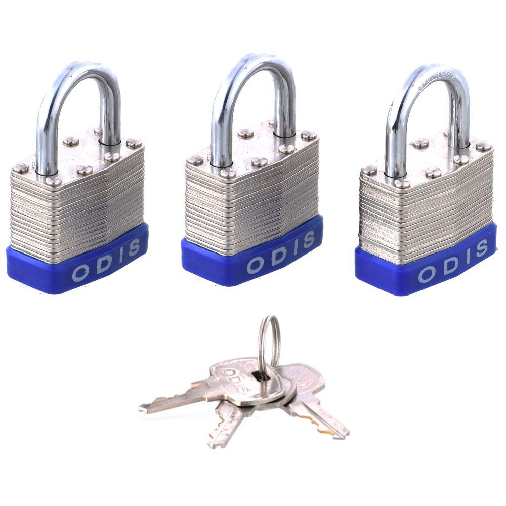 Pack 3 Candados Laminado Odis 50mm - Llaves Iguales-2