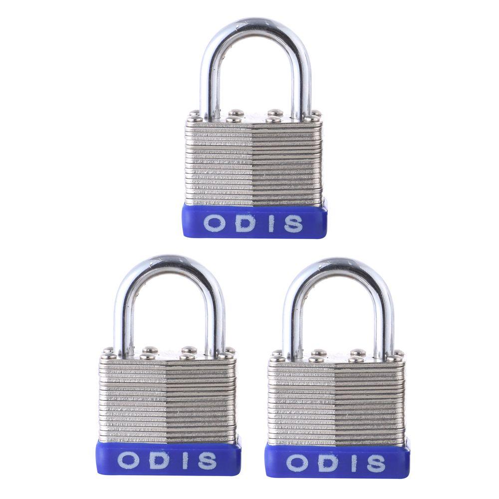 Pack 3 Candados Laminado Odis 50mm - Llaves Iguales-0