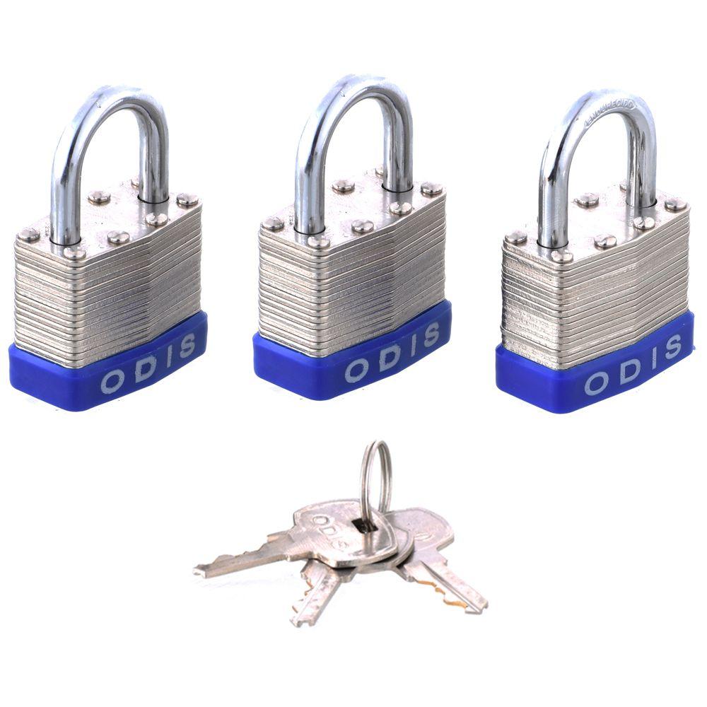 Pack 3 Candados Laminado Odis 50mm - Llaves Iguales-2