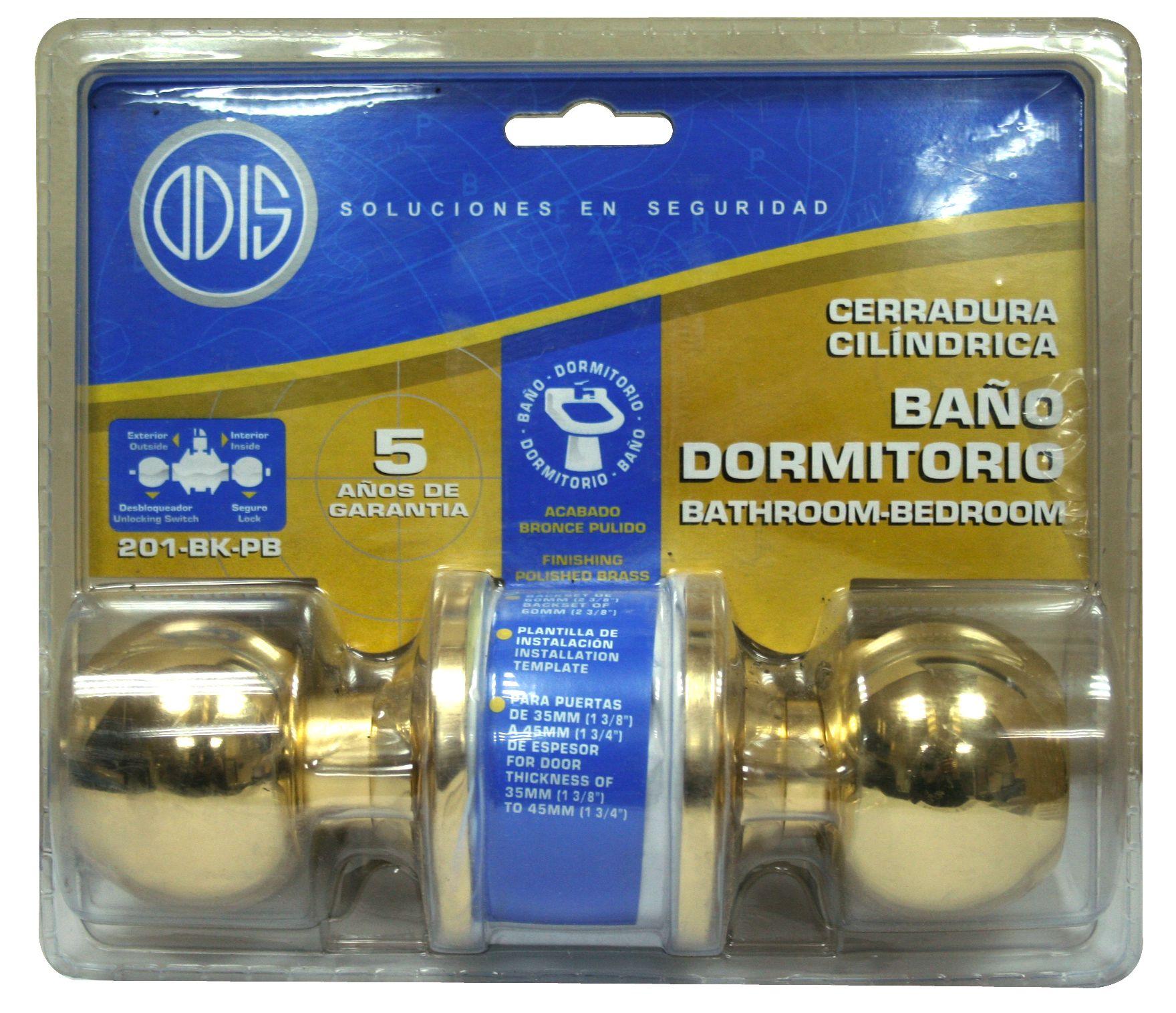 Cerradura Cilíndrica Odis 201 Baño - Bronce Pulido-4