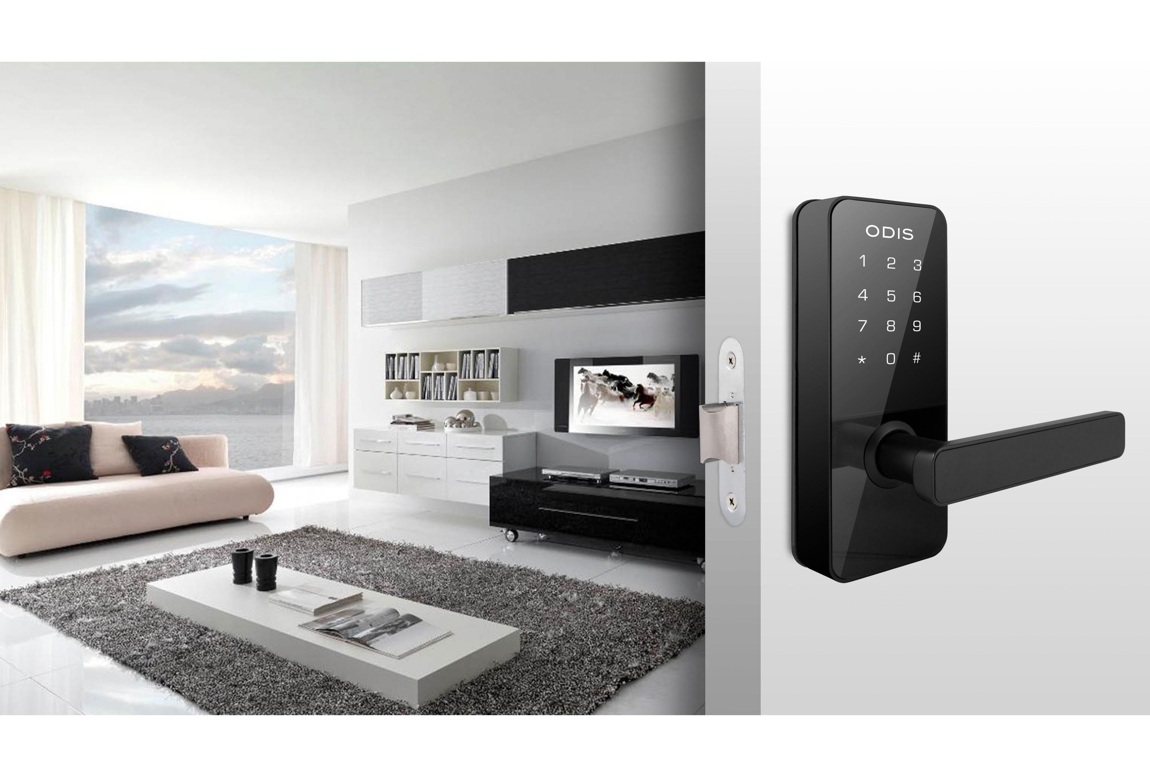 Cerradura Digital Odis 7700 Con Picaporte Manilla Reversible - Negro-2