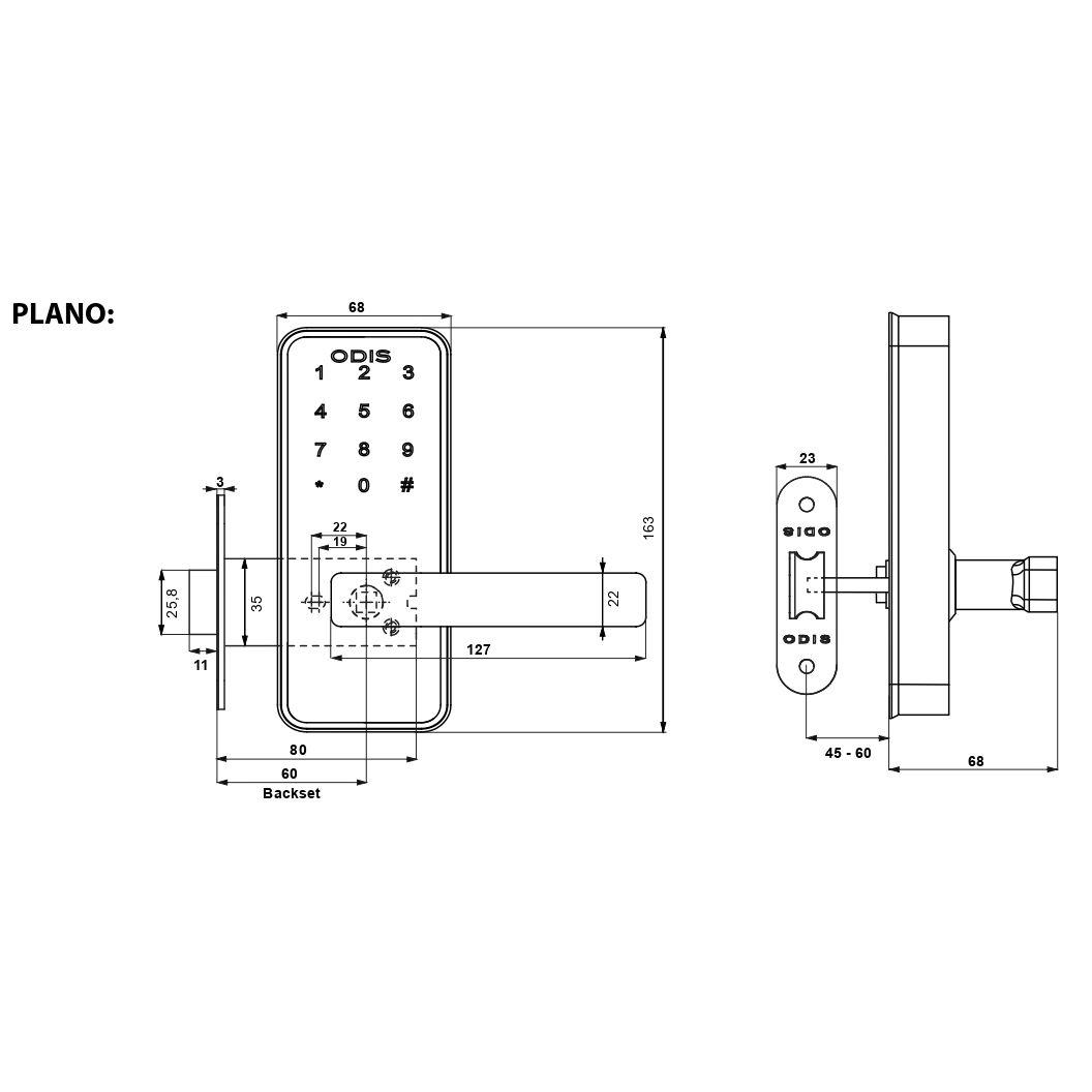 Cerradura Digital Odis 7700 Con Picaporte Manilla Reversible - Negro-5