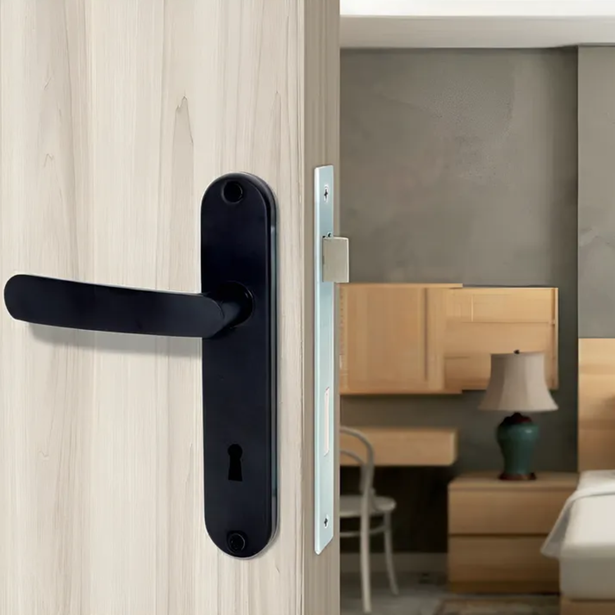 Cerradura Embutir Odis Simona 7040 Dormitorio - Negro-2