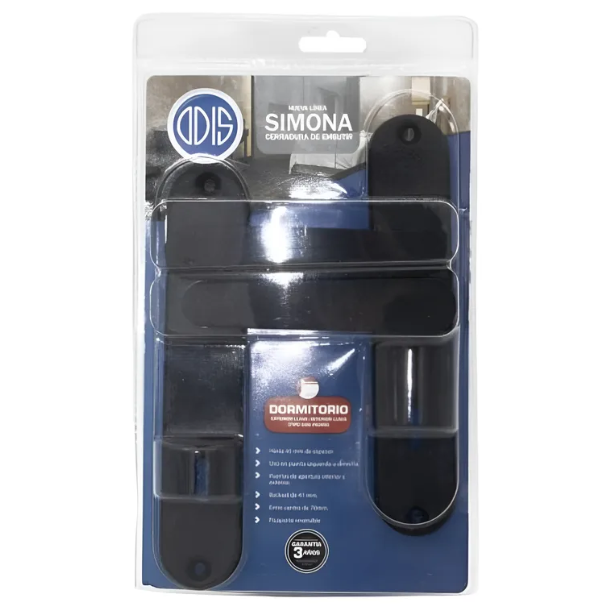 Cerradura Embutir Odis Simona 7040 Dormitorio - Negro-4