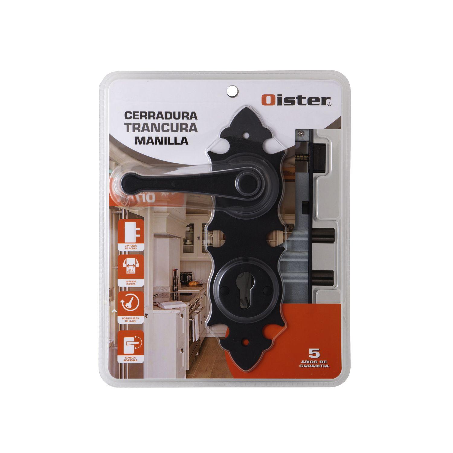 Cerradura Embutir Oister Trancura Manilla Interior - Negro-2