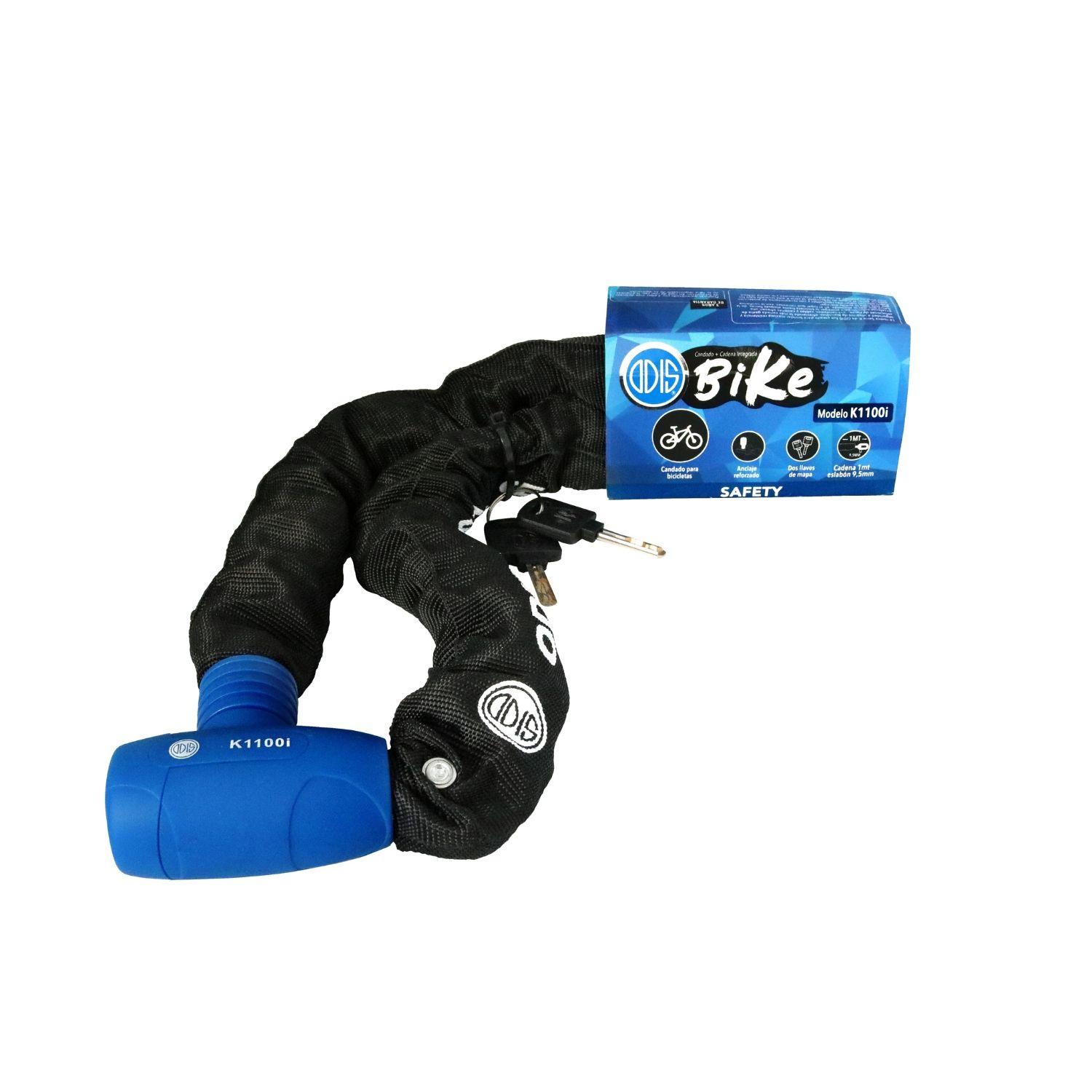 Candado Bicicleta Cadena Integrada Odis 9,5mmx1m Llave Mapa-2