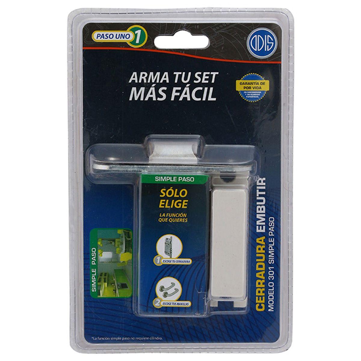 Cerradura Embutir Odis 301 Simple Paso - Plata-4