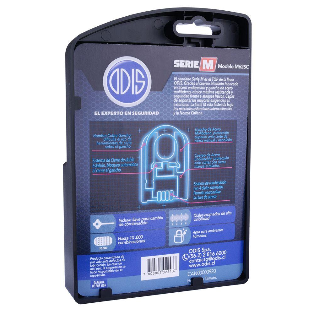Candado Odis M62SC 62mm Combinación Hombros - Negro-4