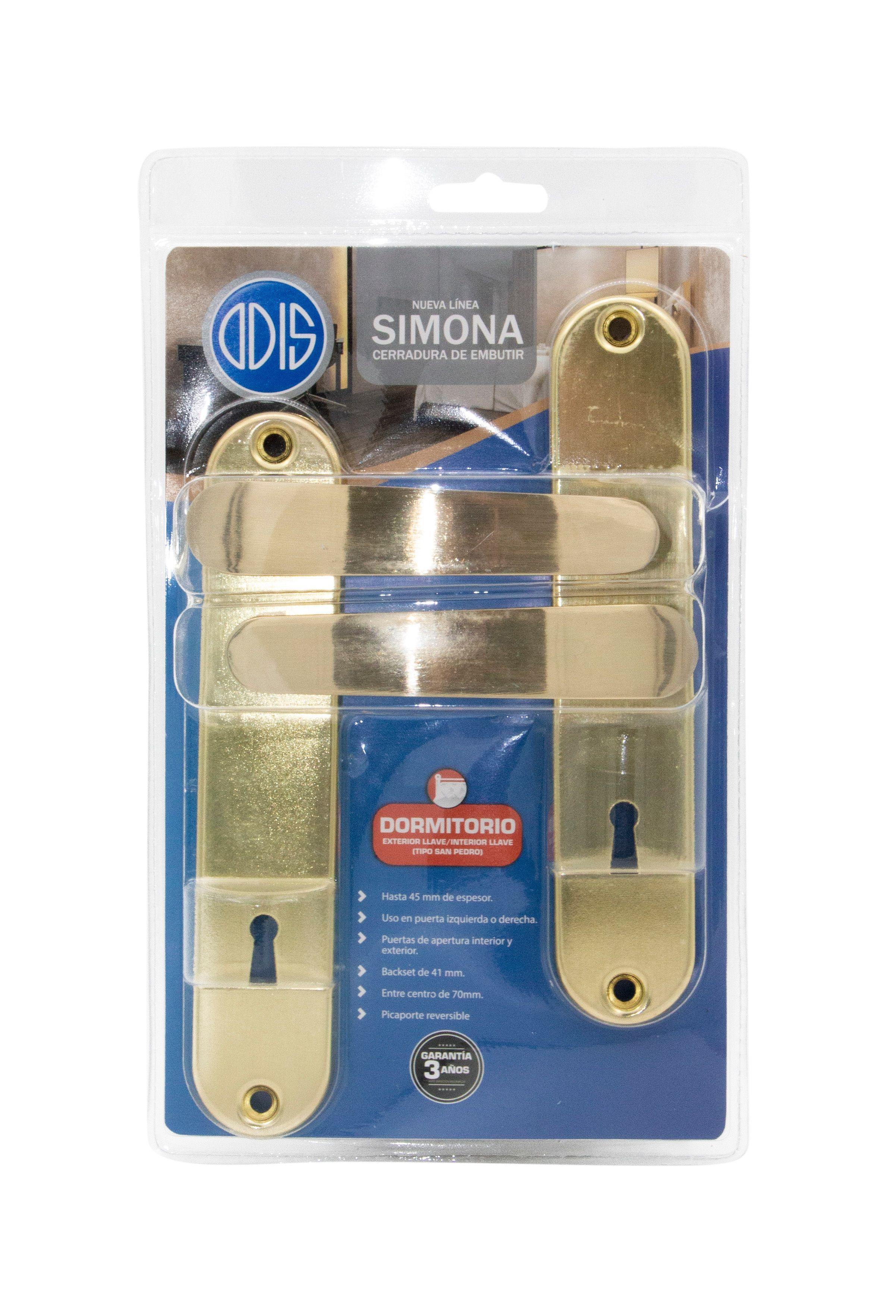 Cerradura Embutir Odis Simona 7040 Dormitorio - Bronce-3