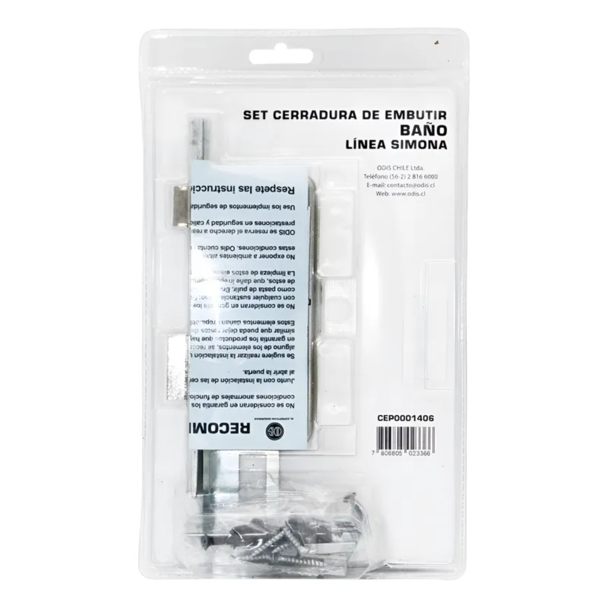 Cerradura Embutir Odis Simona 7040 Baño - Negro-6