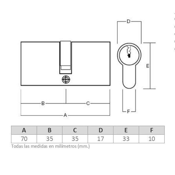 Cilindro Odis Llave-Llave Estándar 70mm (35-35)-2