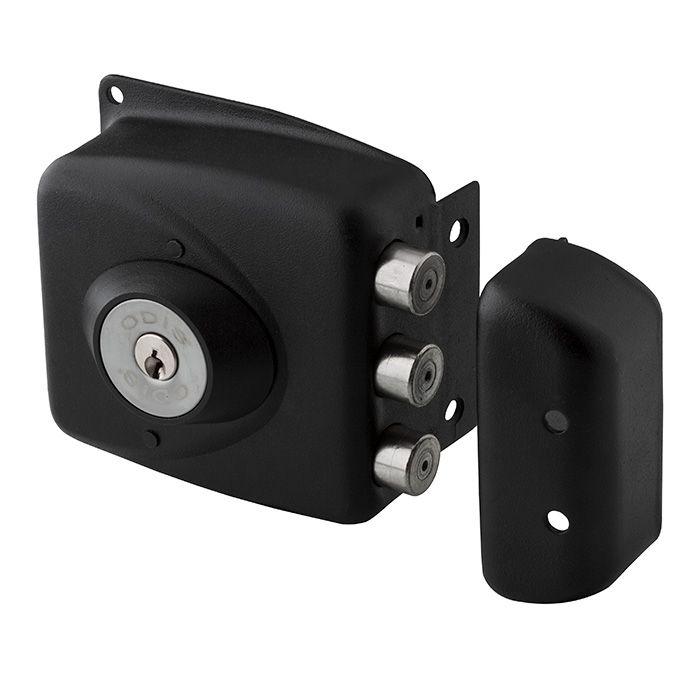 Cerradura Sobreponer Odis 751 3 Pitones Anti sierra - Negro-0