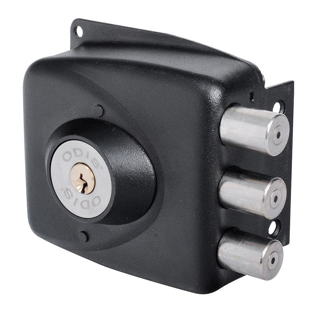 Cerradura Sobreponer Odis 751 3 Pitones Anti sierra - Negro-3