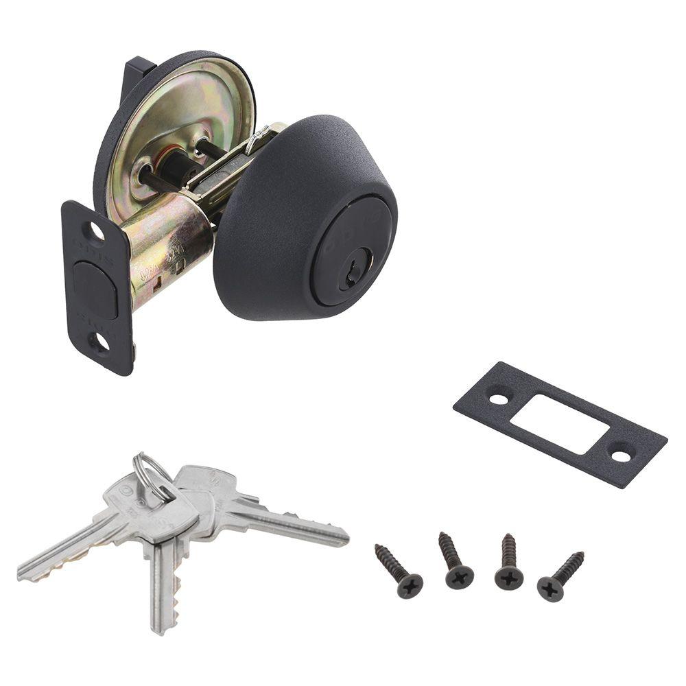 Cerrojo Cilíndrico Odis 501 Llave-Seguro - Negro-4