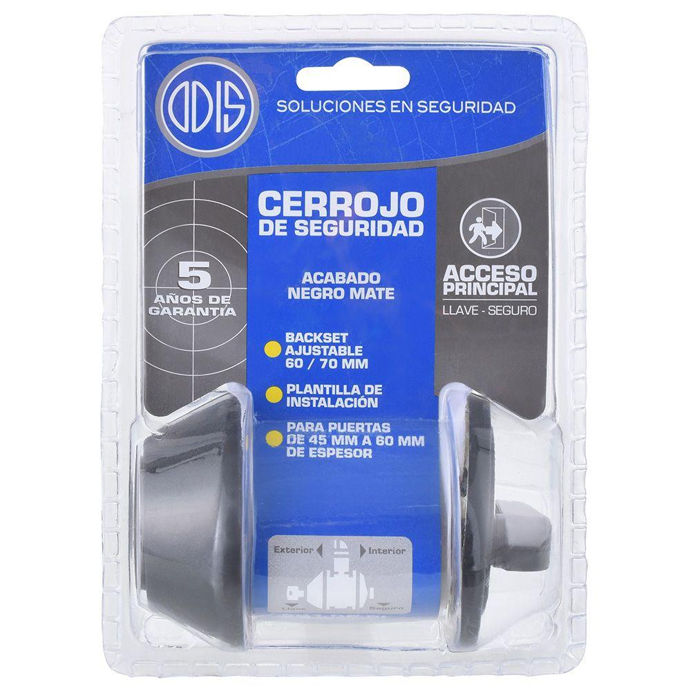 Cerrojo Cilíndrico Odis 501 Llave-Seguro - Negro-5