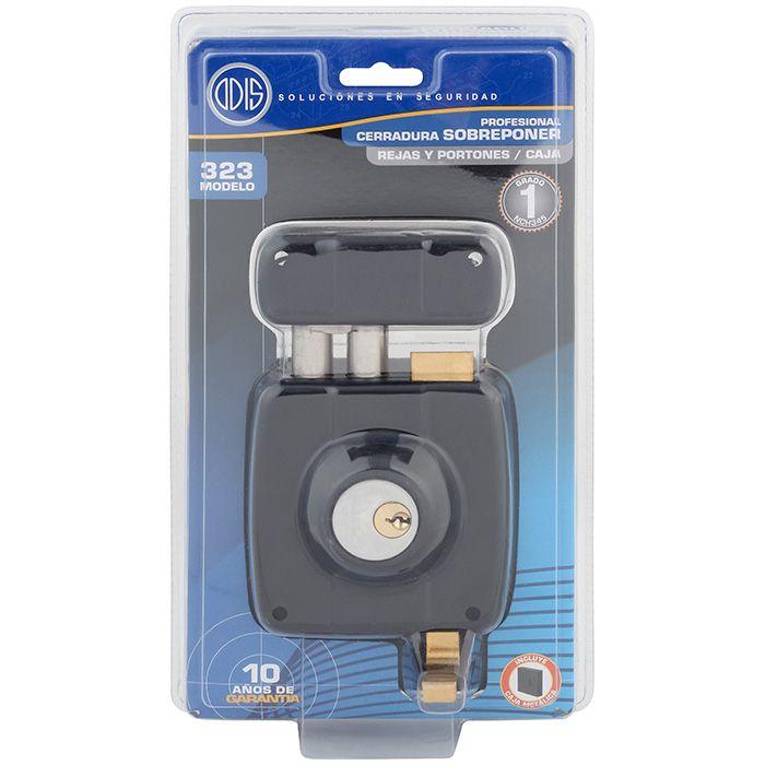 Cerradura Sobreponer Odis 323 Rejas Portones con Caja - Negro-6