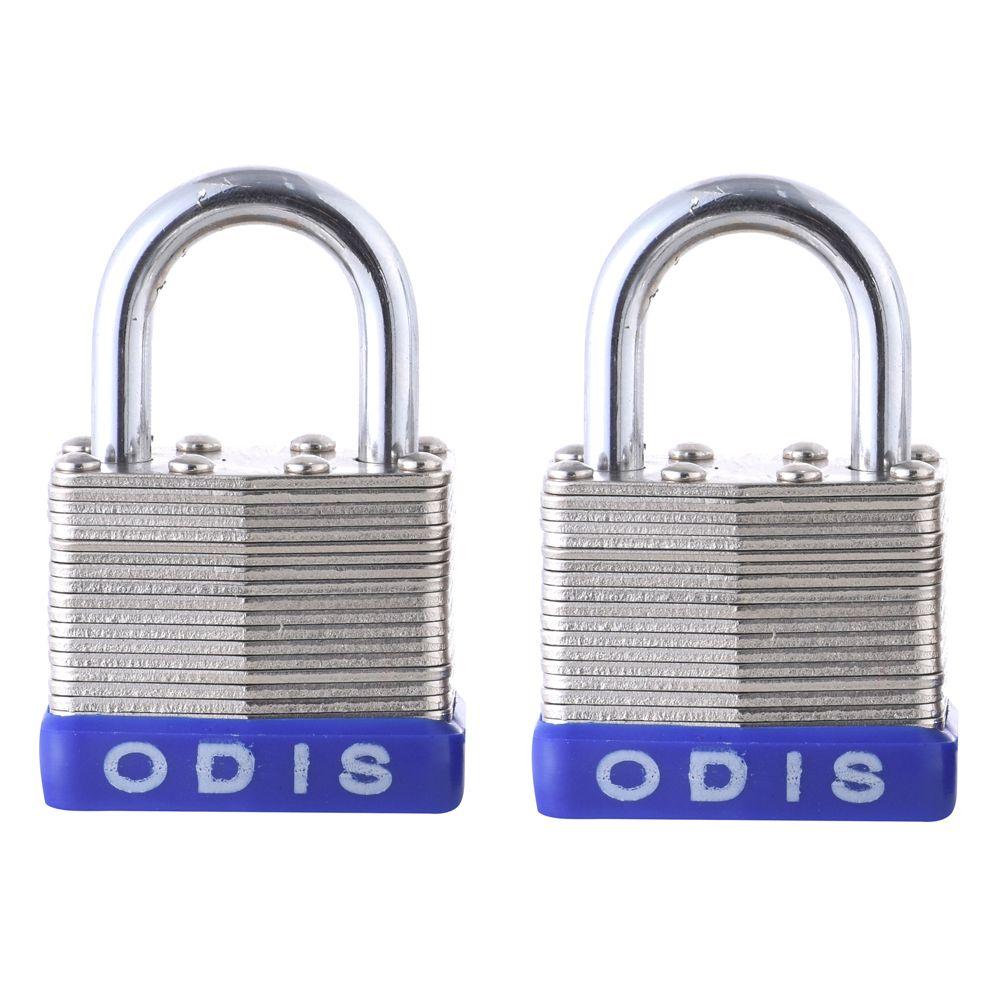 Pack 2 Candados Laminados Odis 50mm Acero Zincado - Llaves iguales-0