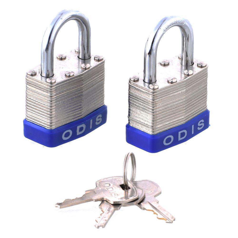 Pack 2 Candados Laminados Odis 50mm Acero Zincado - Llaves iguales-1