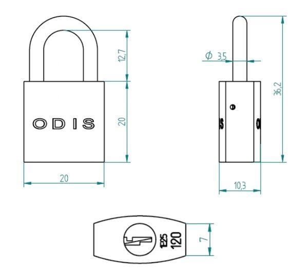 Candado Odis Pequeño 120 20mm-6