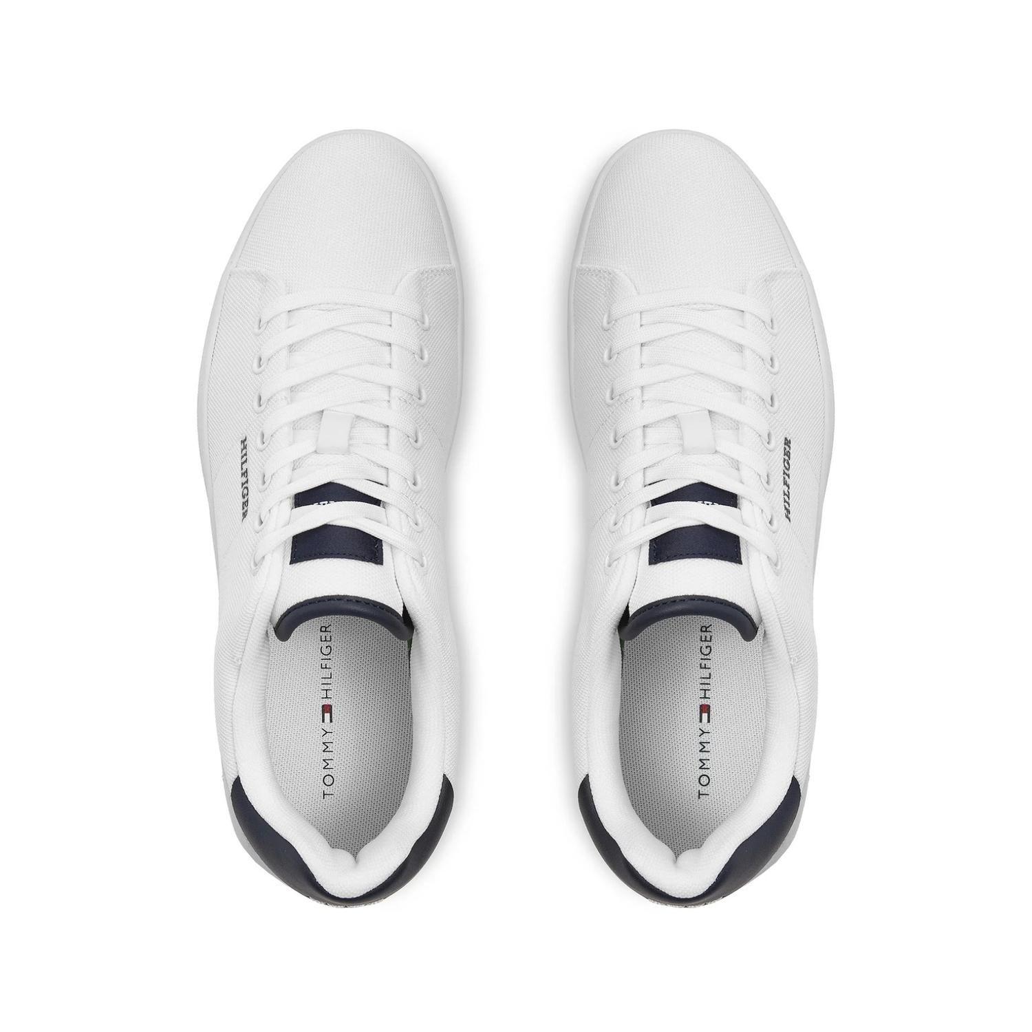Zapatillas Tommy Hilfiger Hombre Court Cupsole Pique Textile Blancas-3