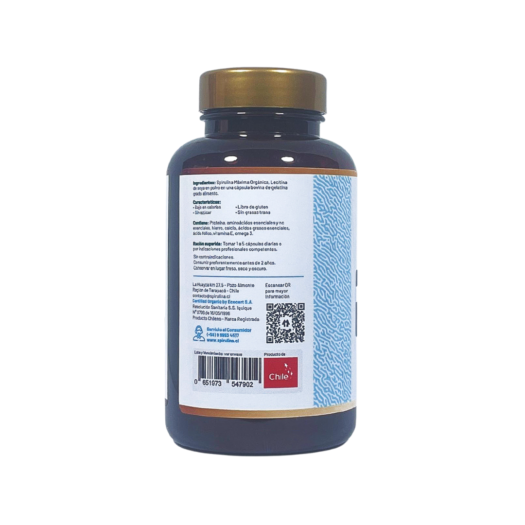 Frasco de Spirulina Mater + Lecitina de 150 cápsulas-2
