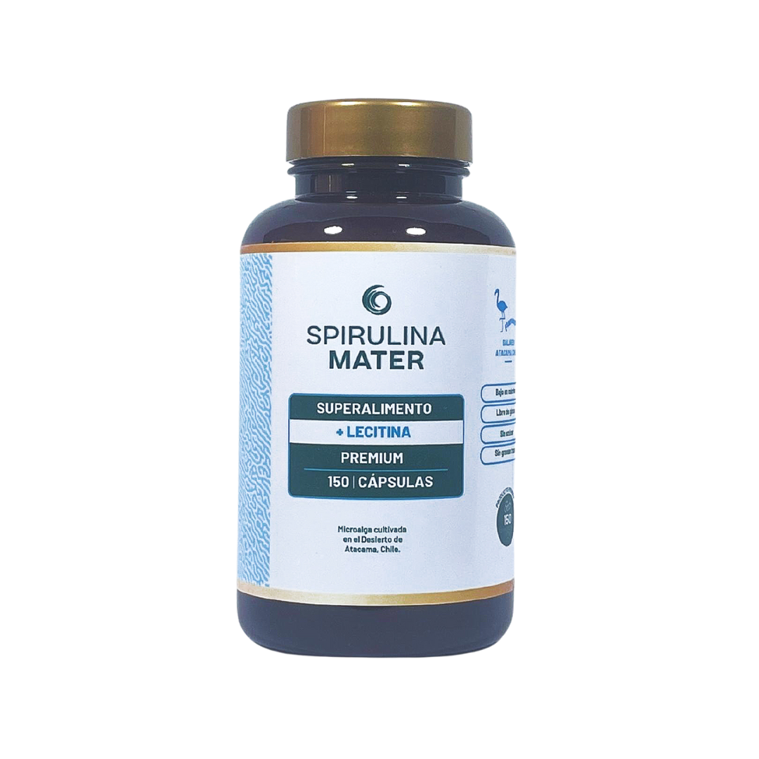 Frasco de Spirulina Mater + Lecitina de 150 cápsulas-0