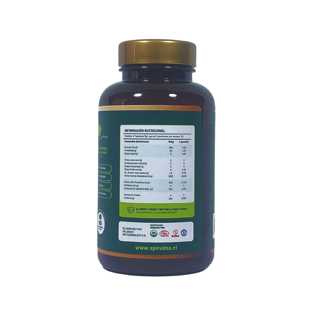 Frasco de Spirulina Mater de 180 tabletas-2