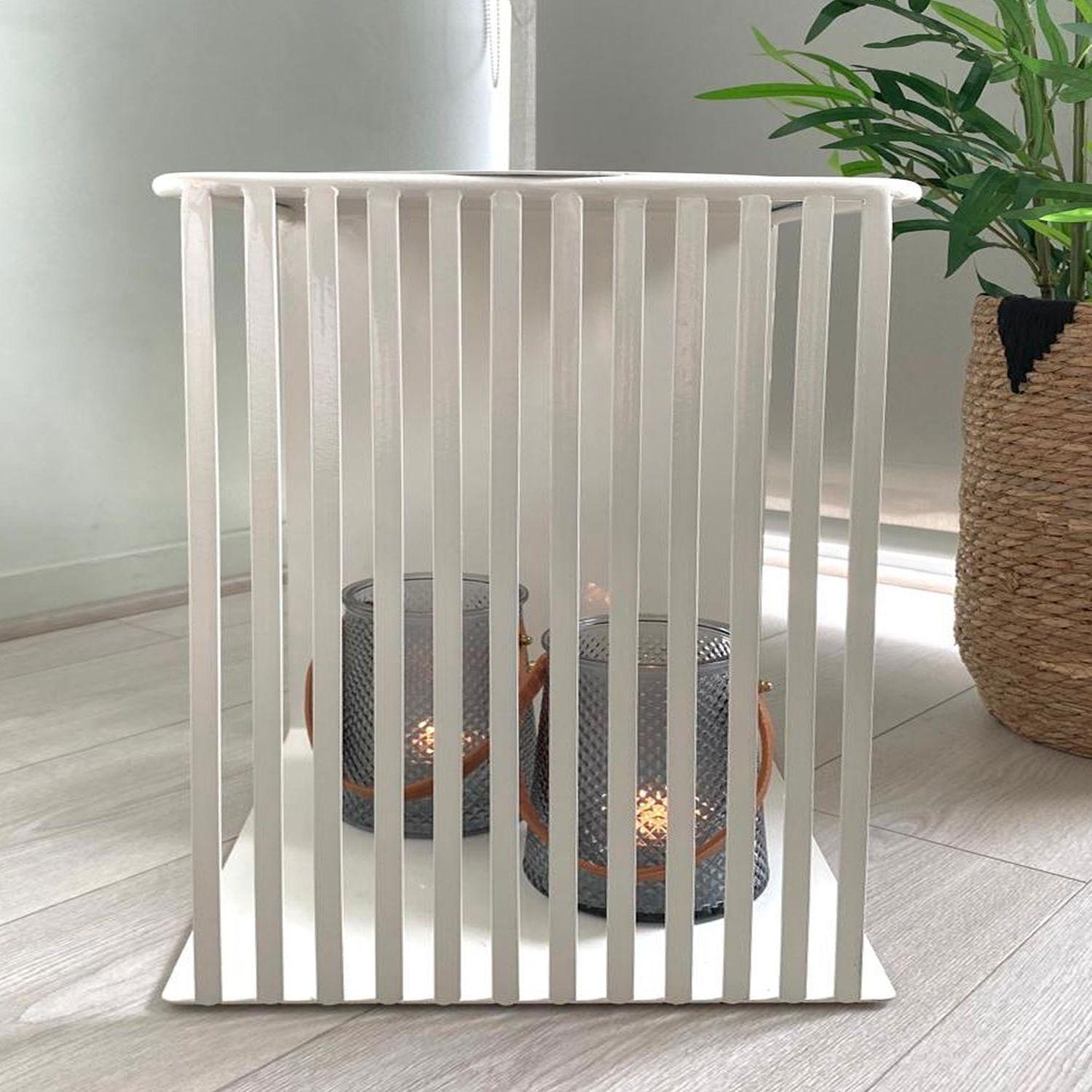 Mesa Auxiliar Metálica Brig Negro 36x36x45,5 Hecho a Mano-5