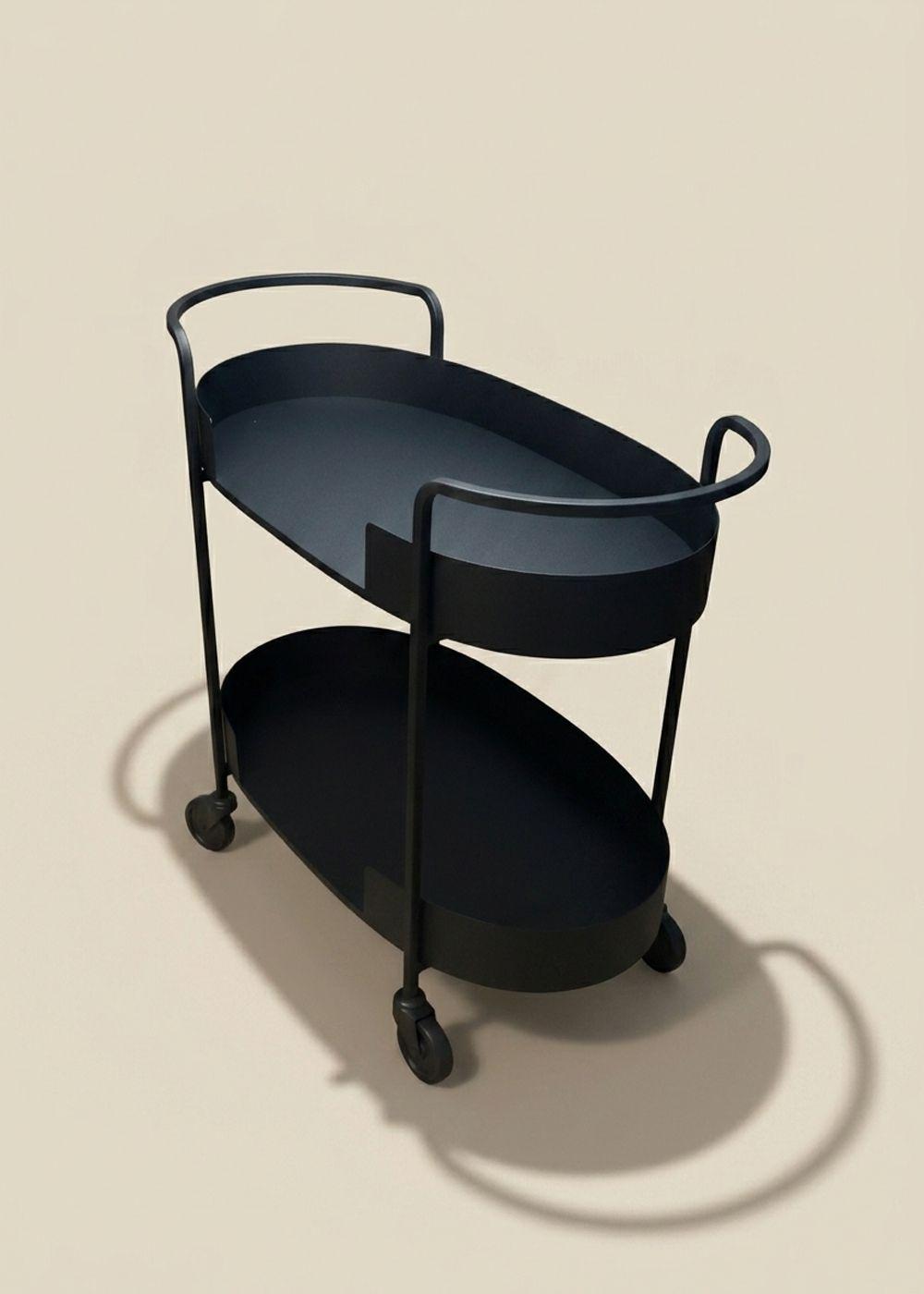 Carro Bar Metálico Larisa Negro 81x87x44 Hecho a Mano-4
