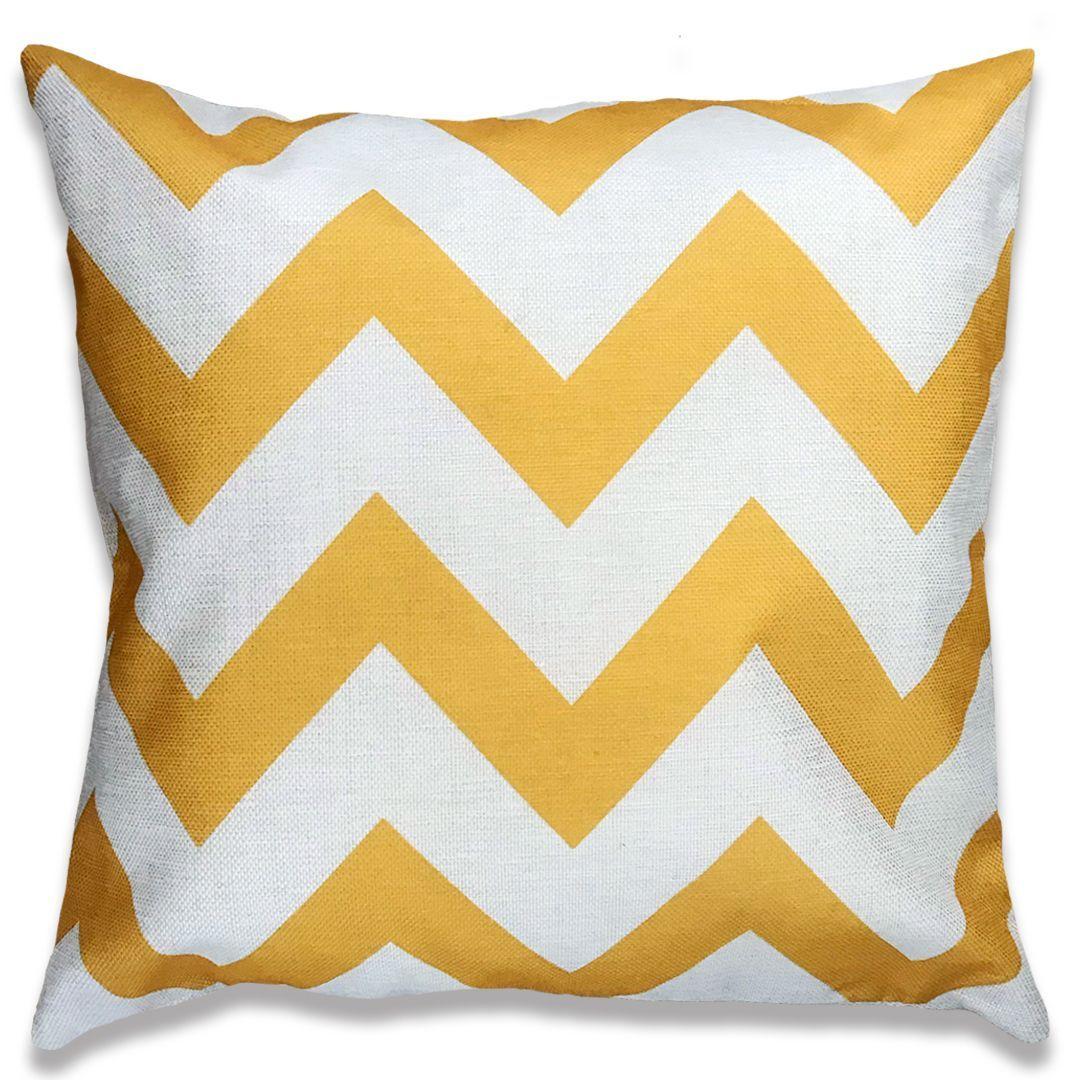 Cojín Amarillo Lino 45x45 zig zag-0