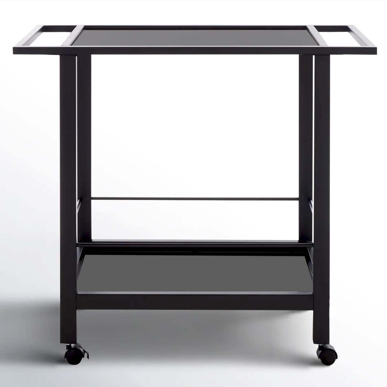 Carro Bar Metálico Maasi Negro 87x40x80 Hecho a Mano-2